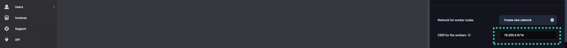 Accept the proposed CIDR network address for the worker nodes or type in the CIDR network address you prefer