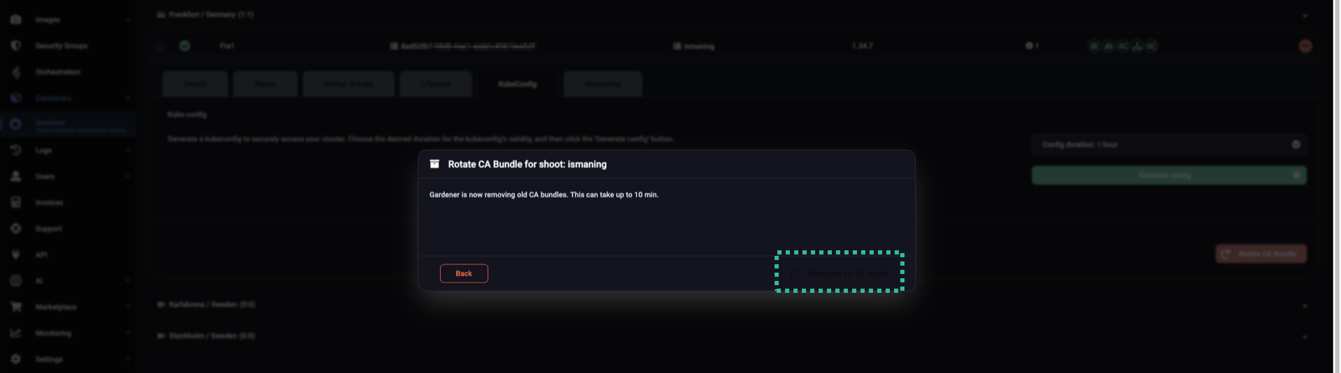 Old CA bundle removal in progress