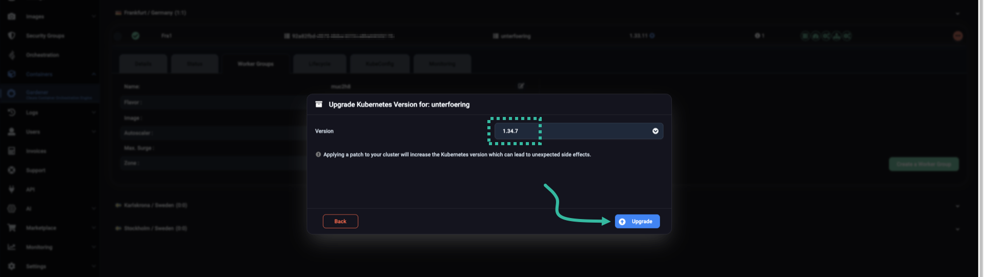 About to start a Kubernetes upgrade