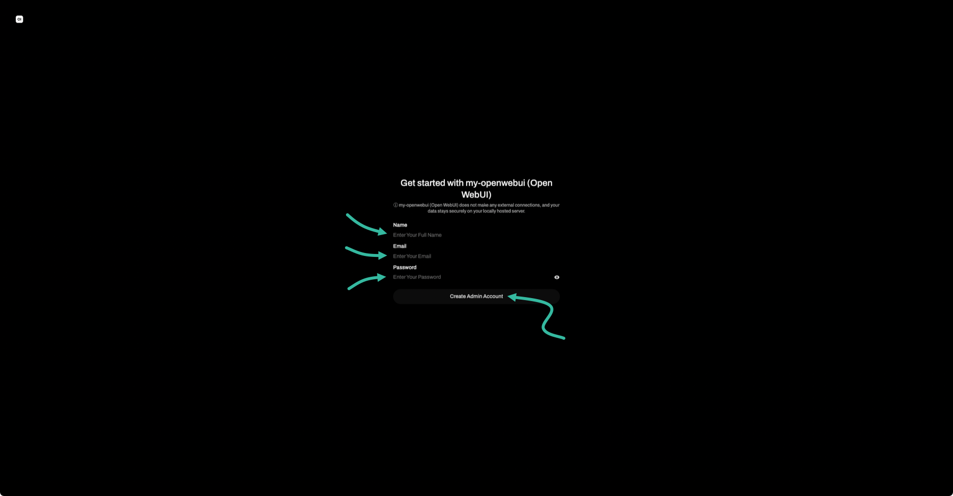 Create a new admin user