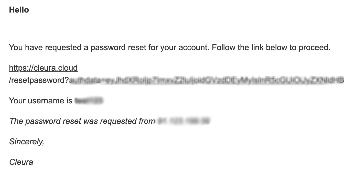 Reset your password email