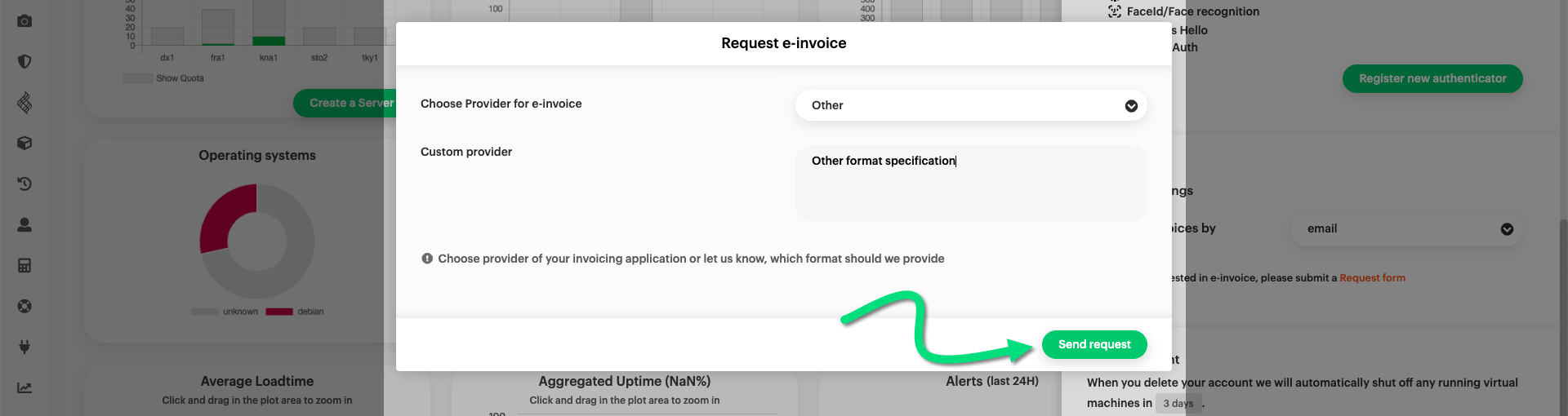 Submit request for new invoicing provider