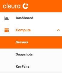 The left hand side navigation panel, with the word "Servers"
highlighted.
