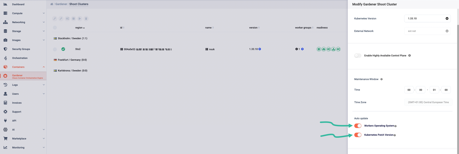 Disable automatic upgrades