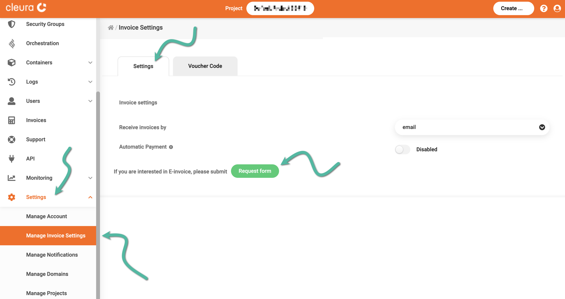 Request e-invoice
