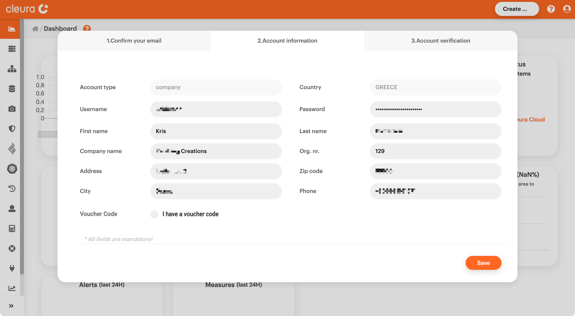 Confirm account information