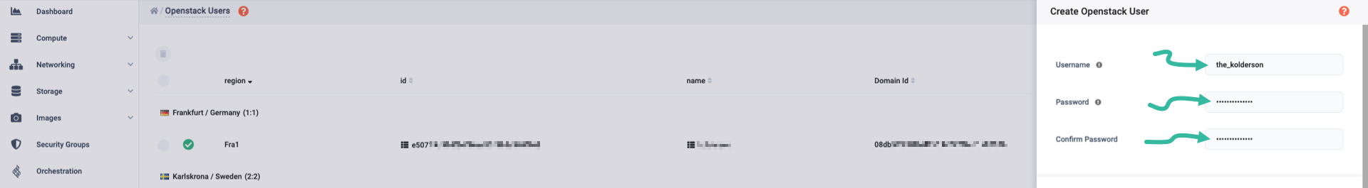 Set username and password