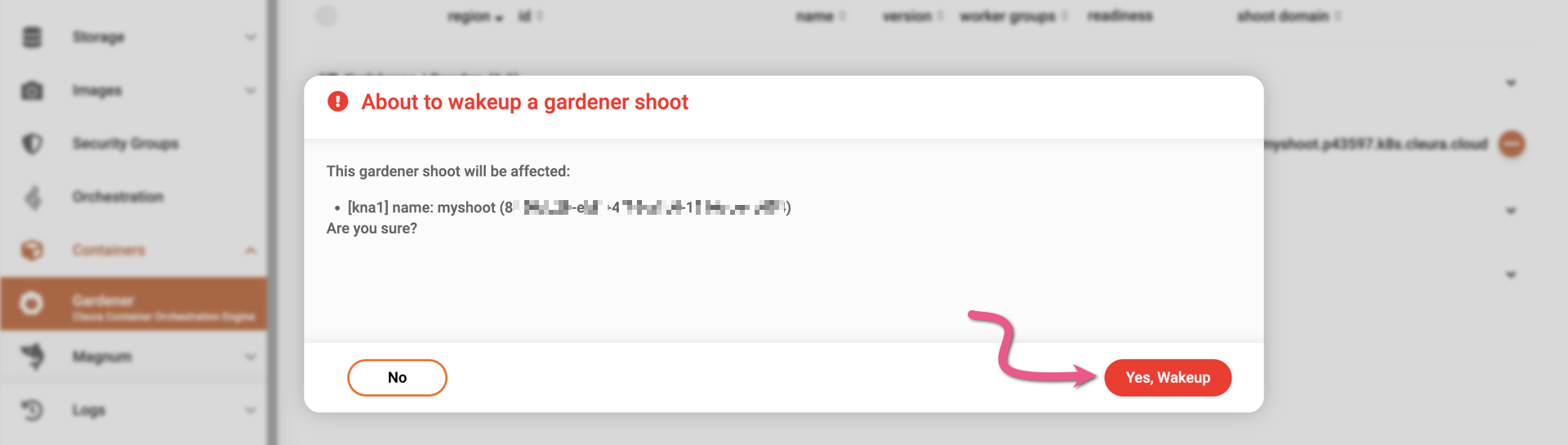 Confirm cluster wake-up