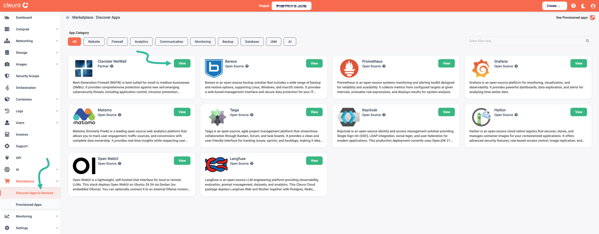 Select the Clavister NetWall application