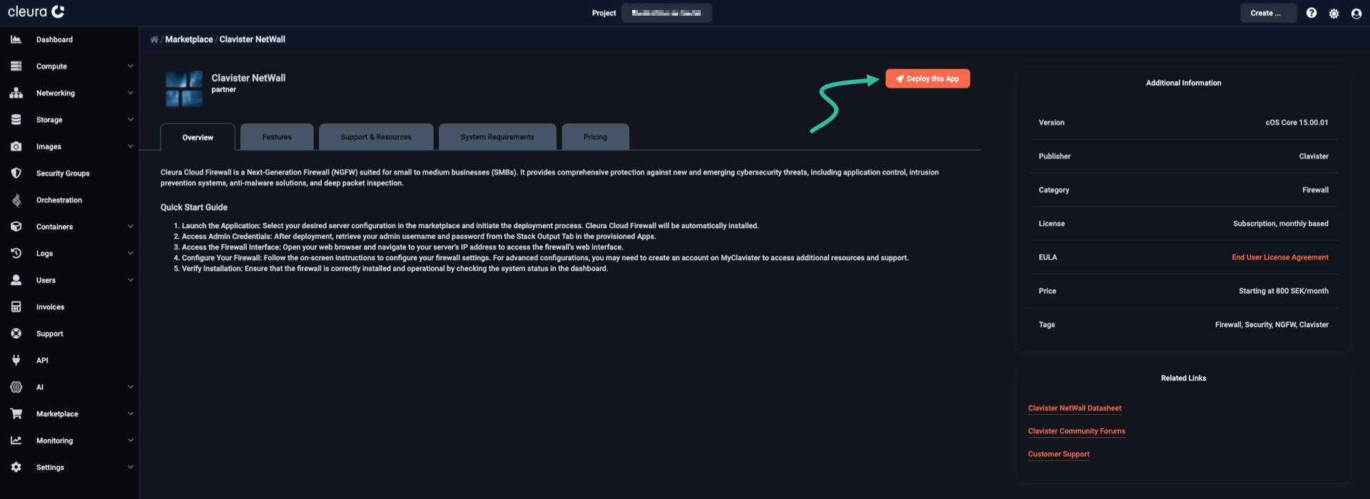 Start the firewall deployment process