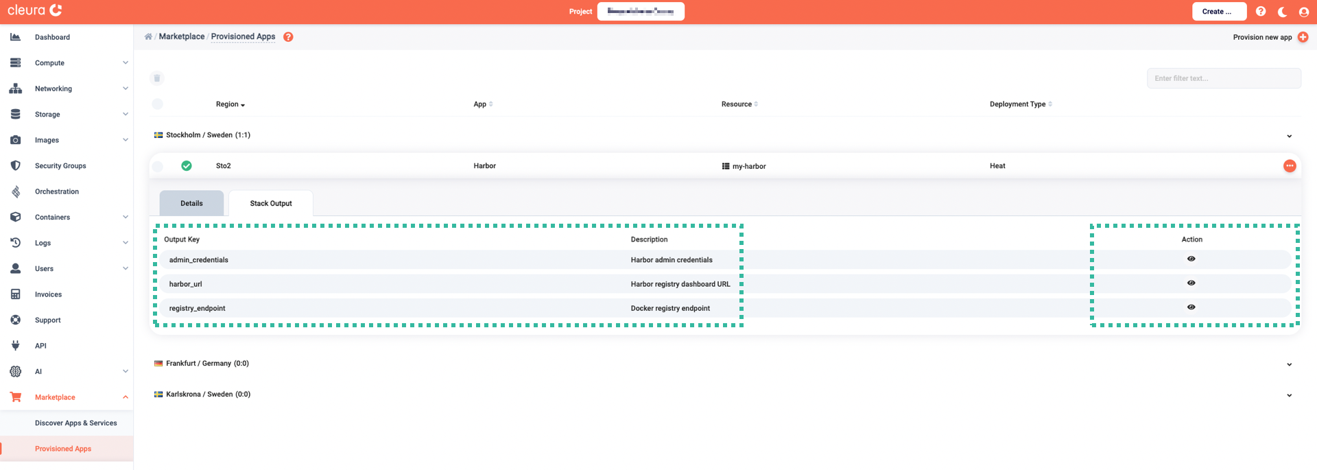 Locate the public IP and the admin user password