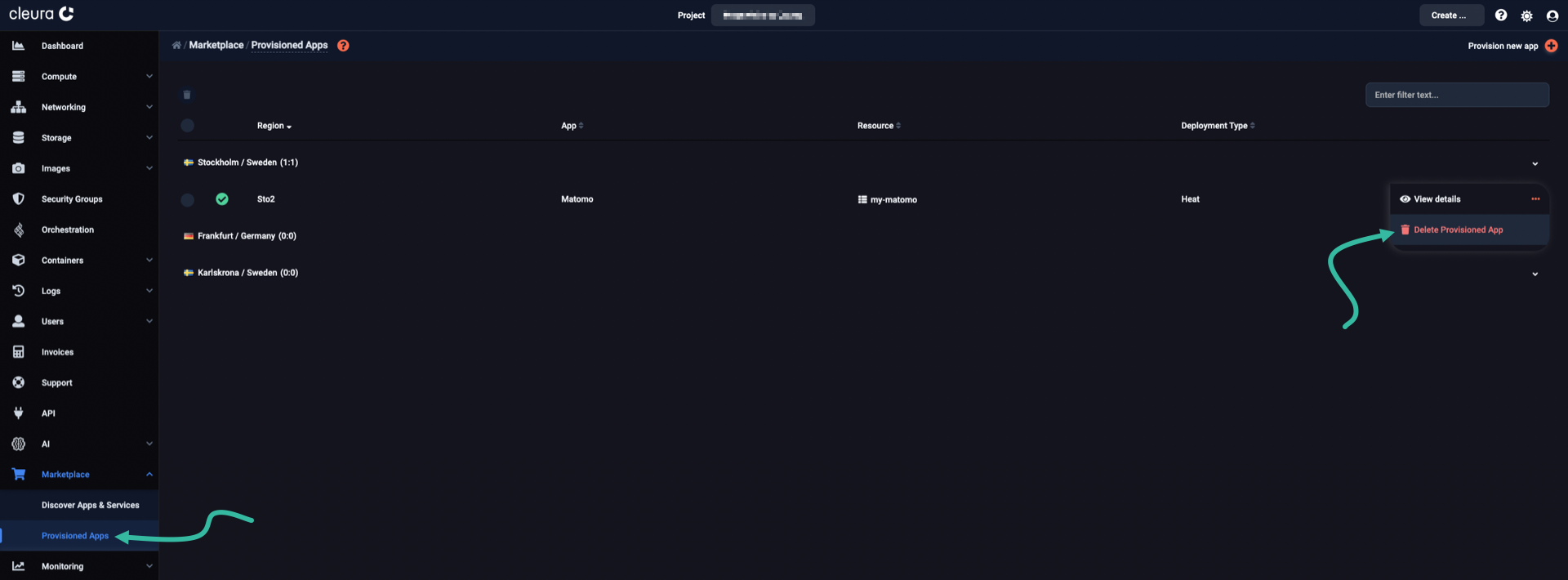 Request the deletion of Matomo