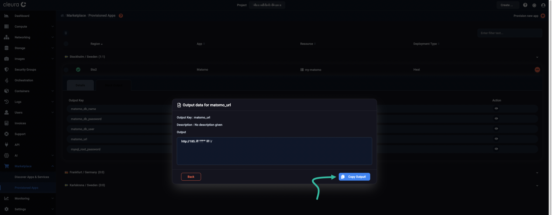 Reveal the application URL