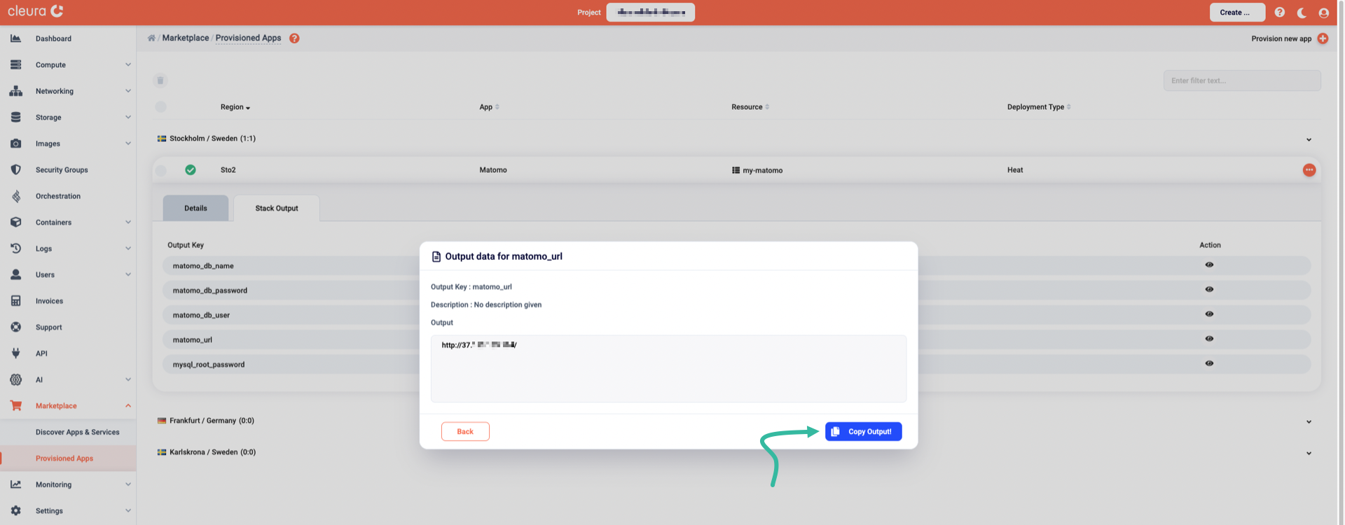 Reveal the application URL