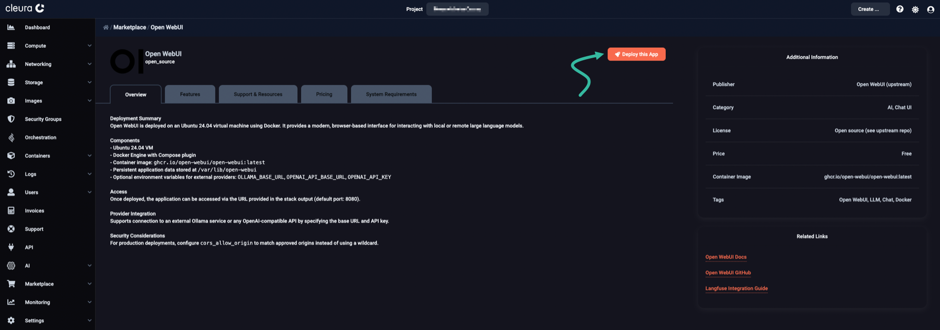 Start the Open WebUI deployment process