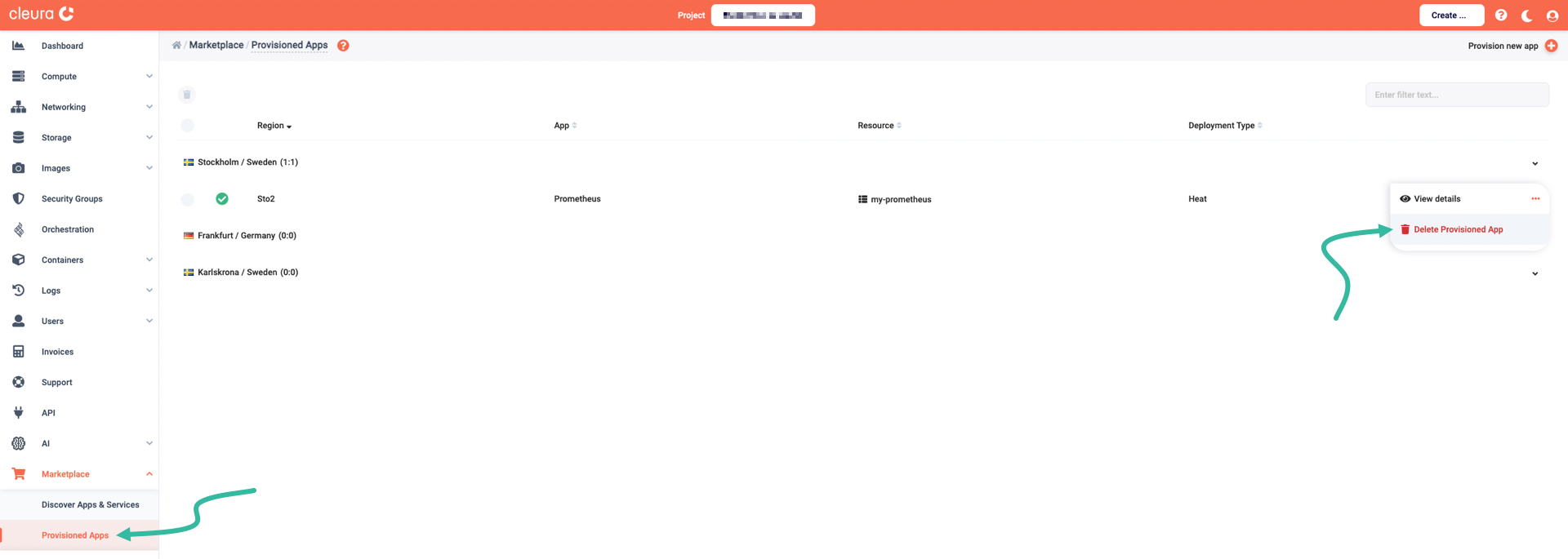 Request the deletion of Prometheus