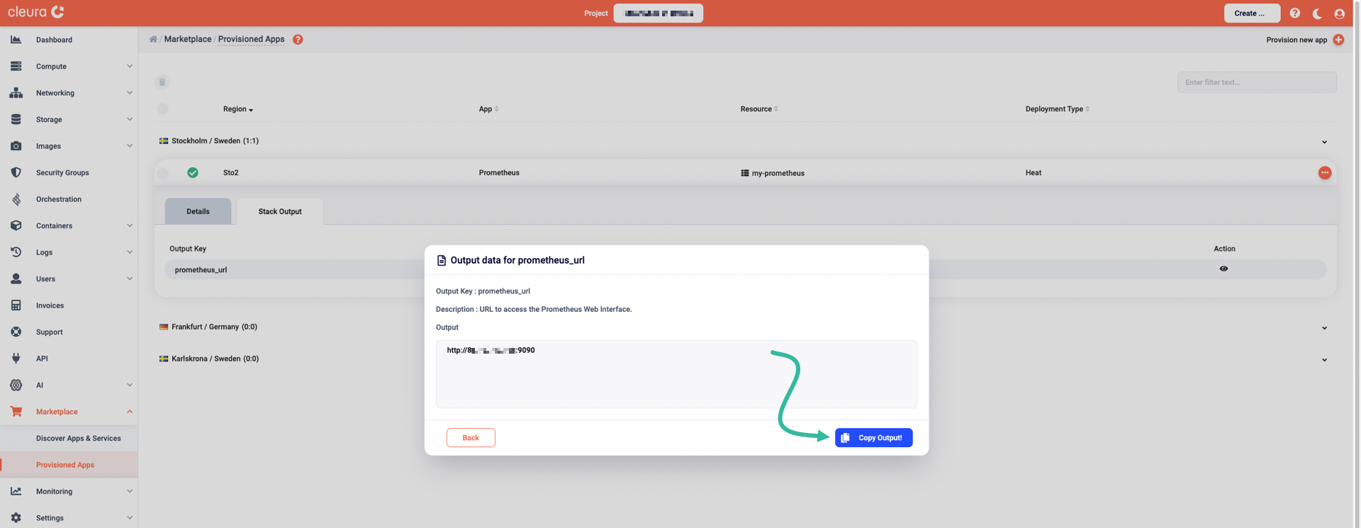 Get default credentials and URL
