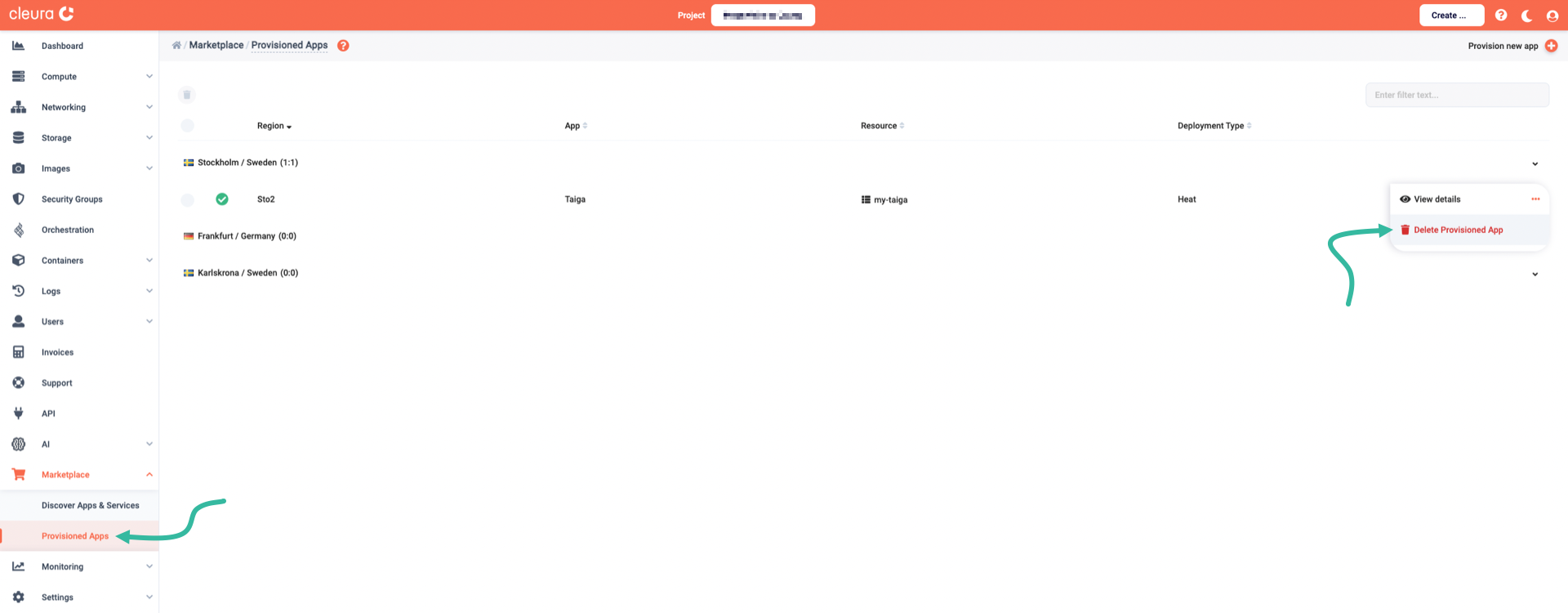 Request the deletion of Taiga