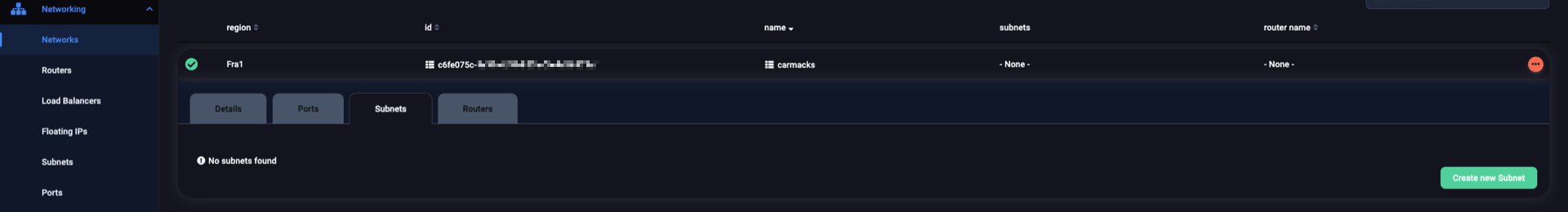 No subnets