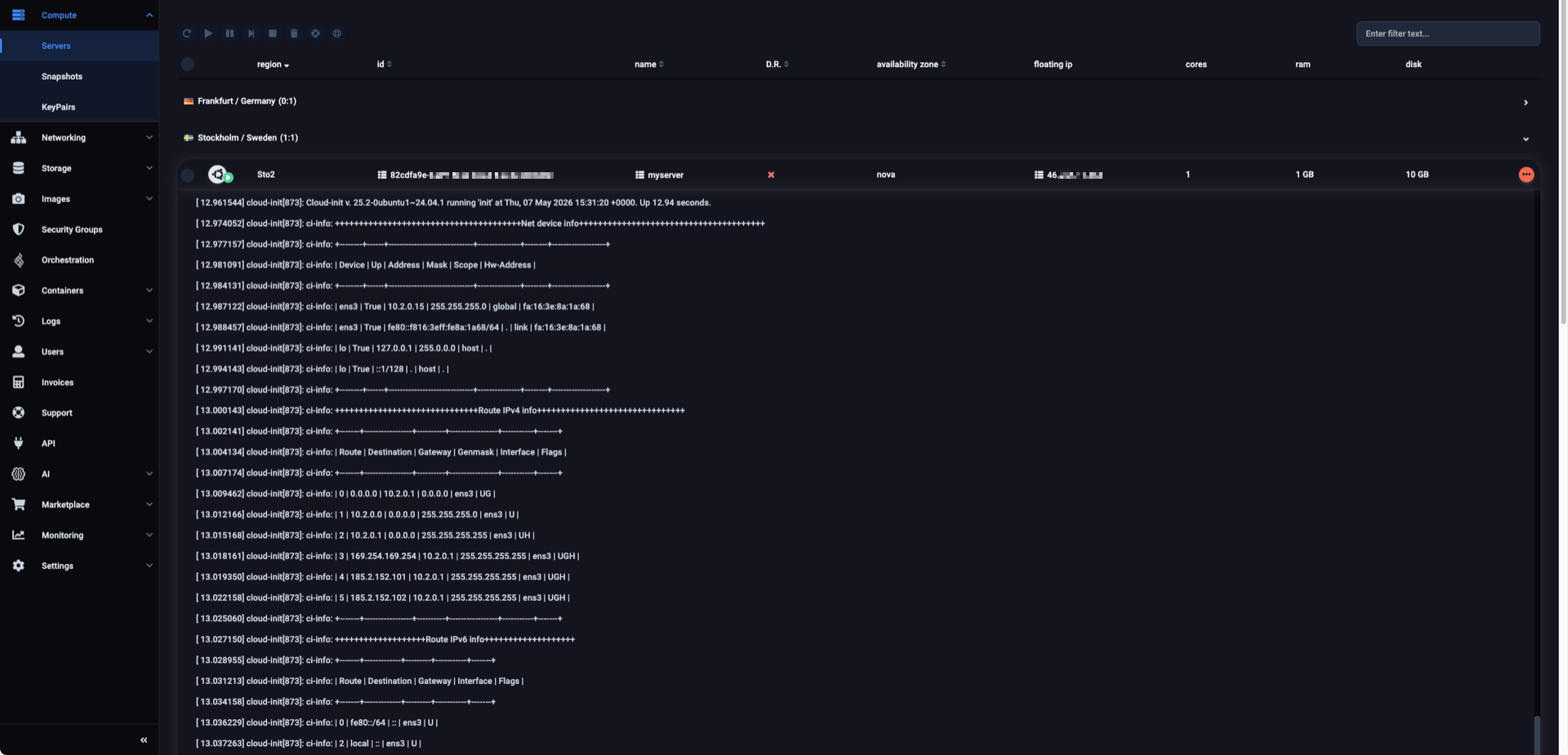 Watch the server console