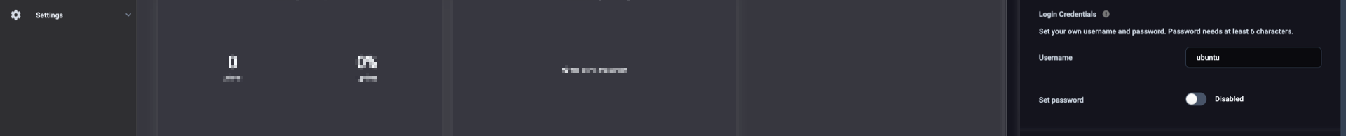 Optionally set a password for the default user account