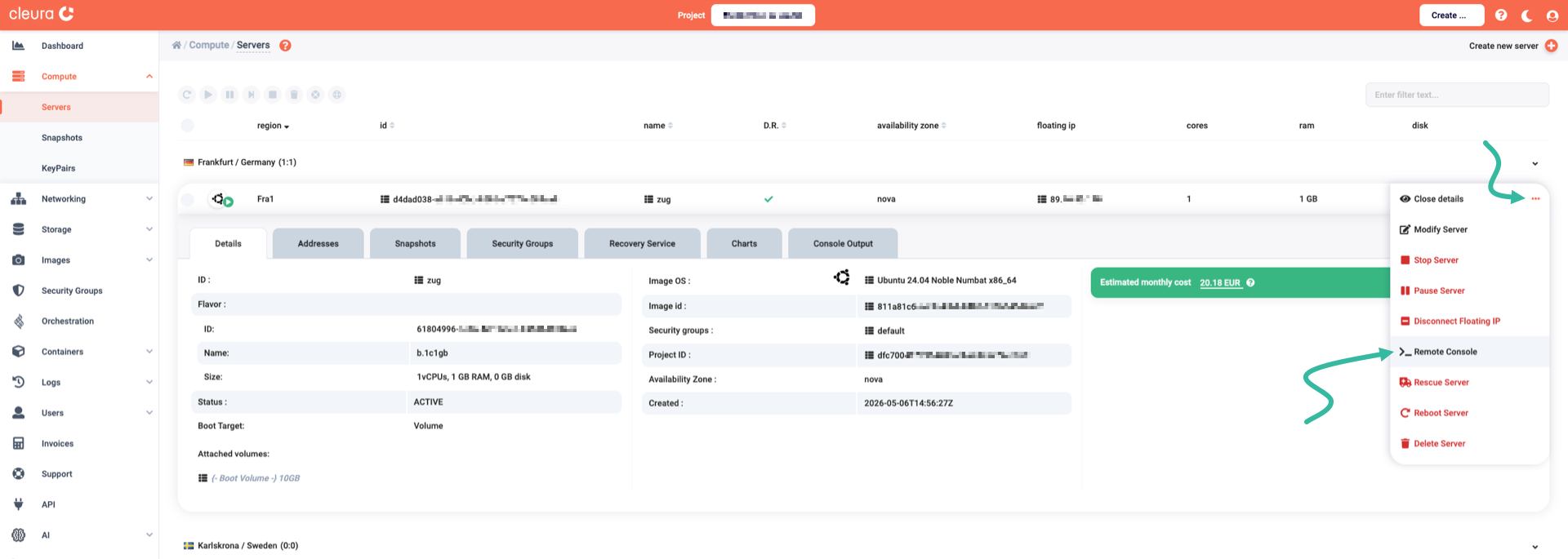 Launch remote console