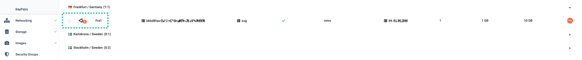 The exclamation mark at the left indicates that the server has finihsed booting into rescue mode
