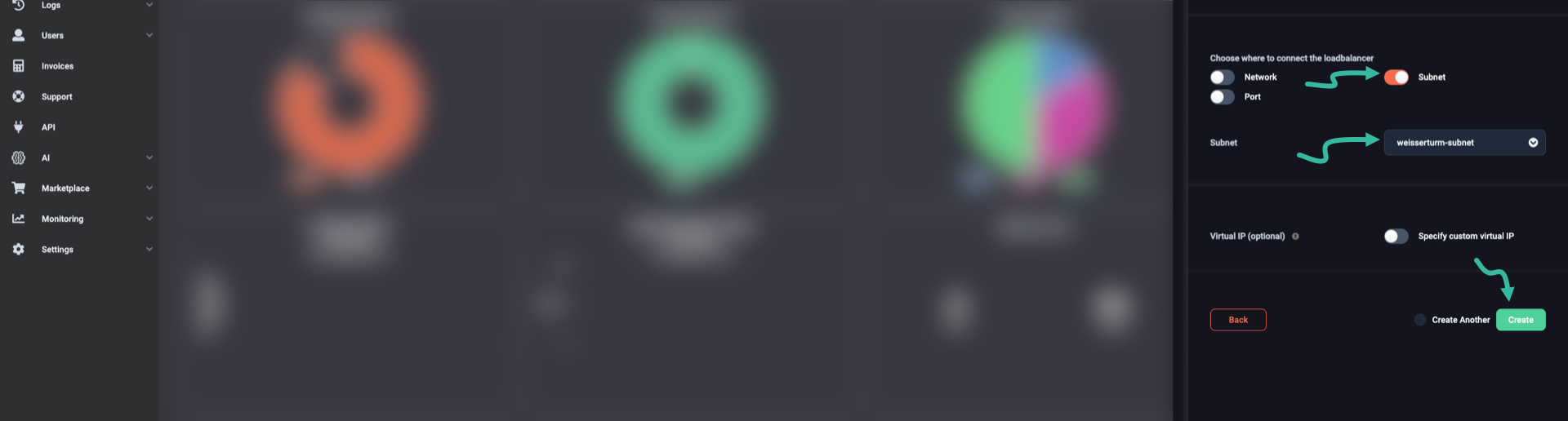 Select a subnet for the new LB