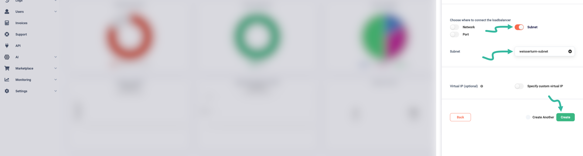 Select a subnet for the new LB