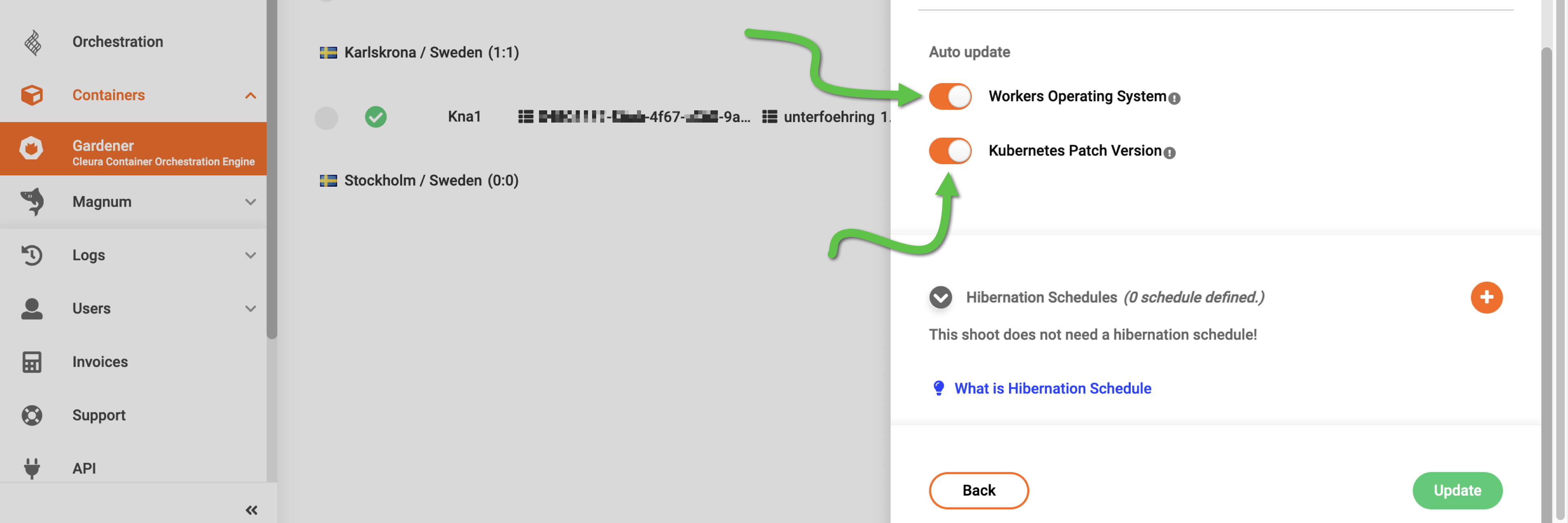 Disable automatic upgrades