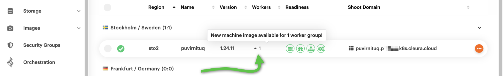New machine image indicator