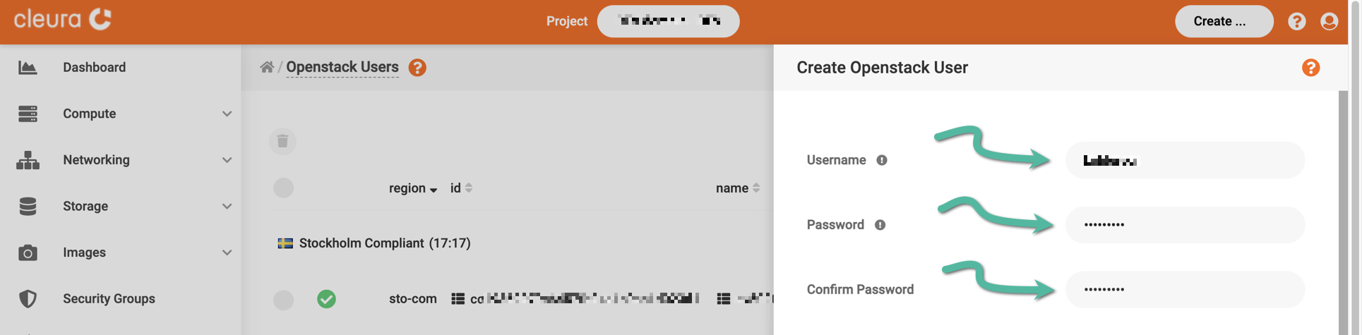 Set username and password