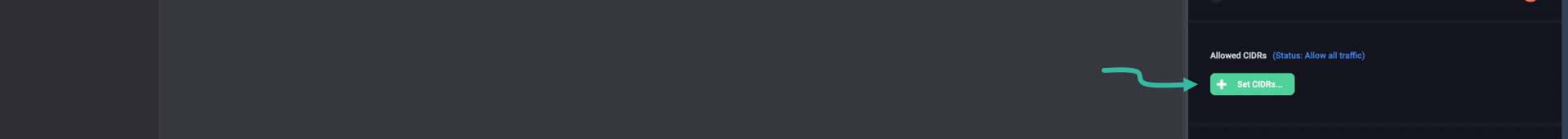 You may optionally define networks to allow cluster access from