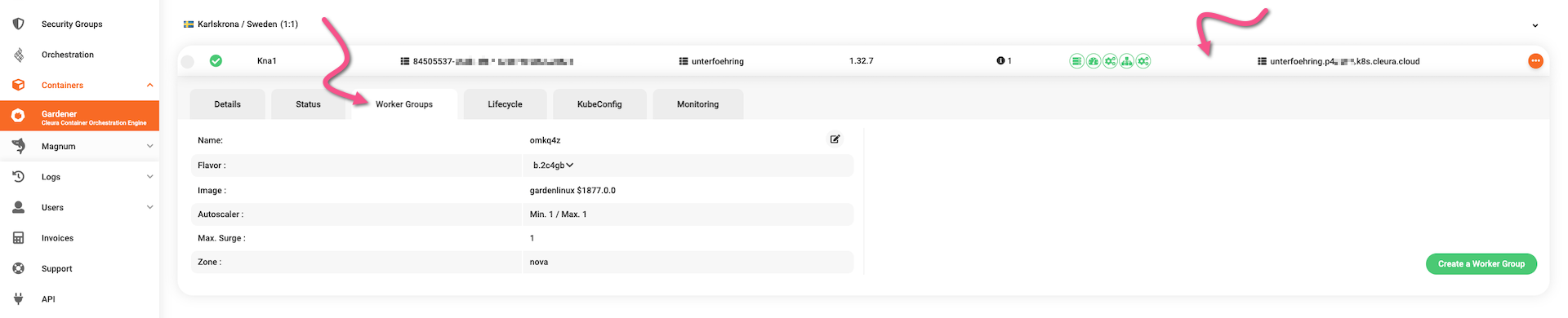 View Worker Group details