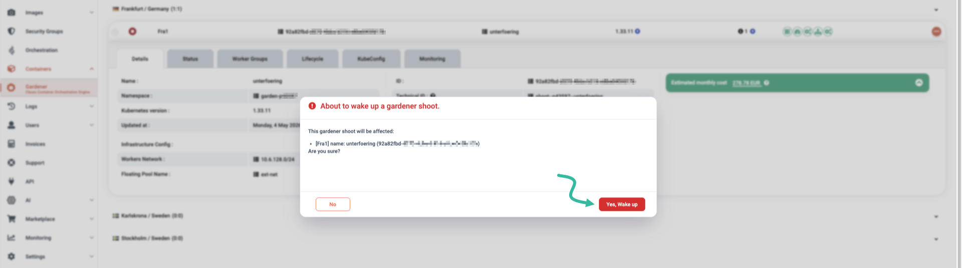 Confirm cluster wake-up
