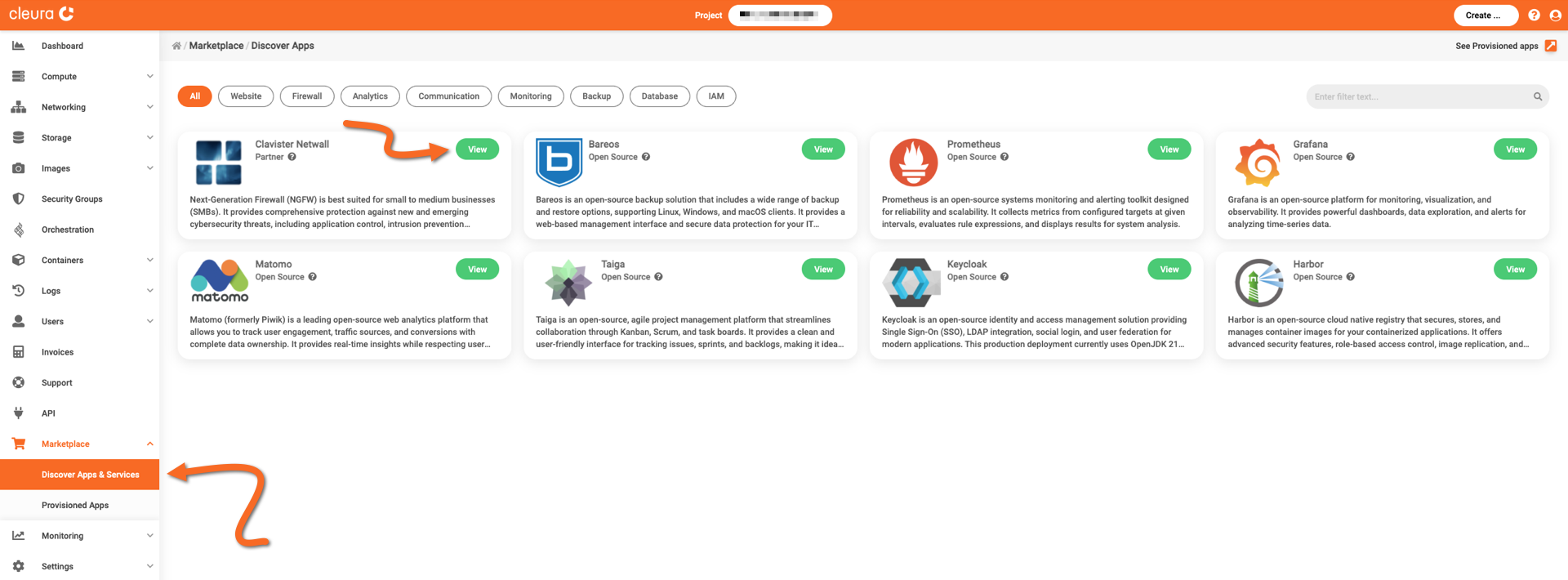 Select the Clavister NetWall application