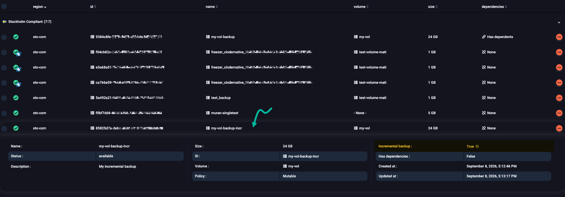 Checking whether a backup is incremental