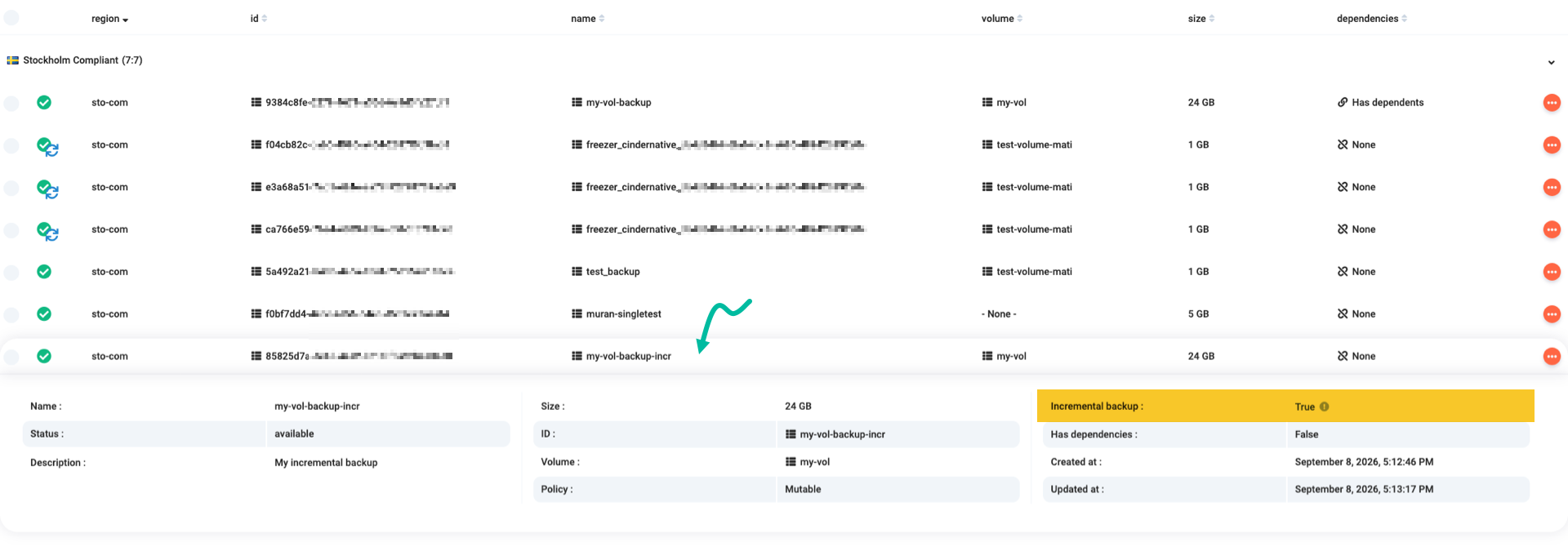 Checking whether a backup is incremental