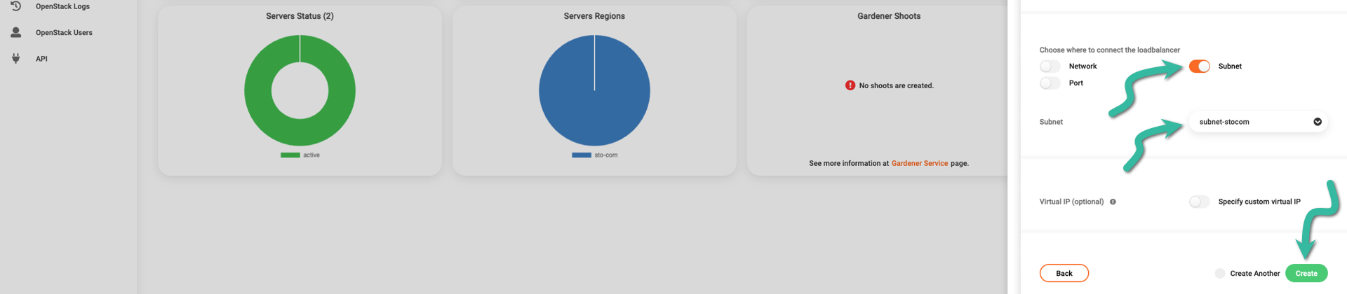 Select a subnet for the new LB