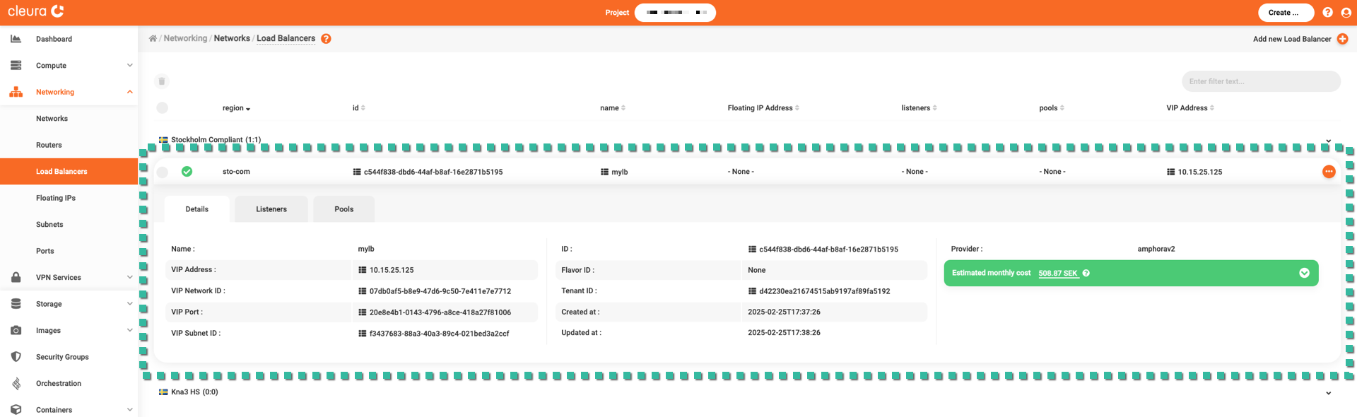 View the newly created LB