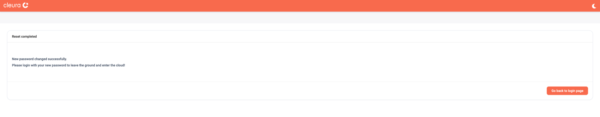Password succesfully changed