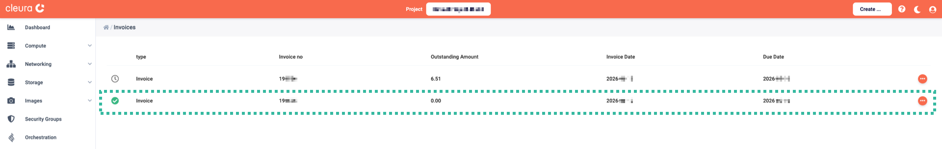 Paid invoices