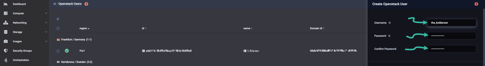 Set username and password
