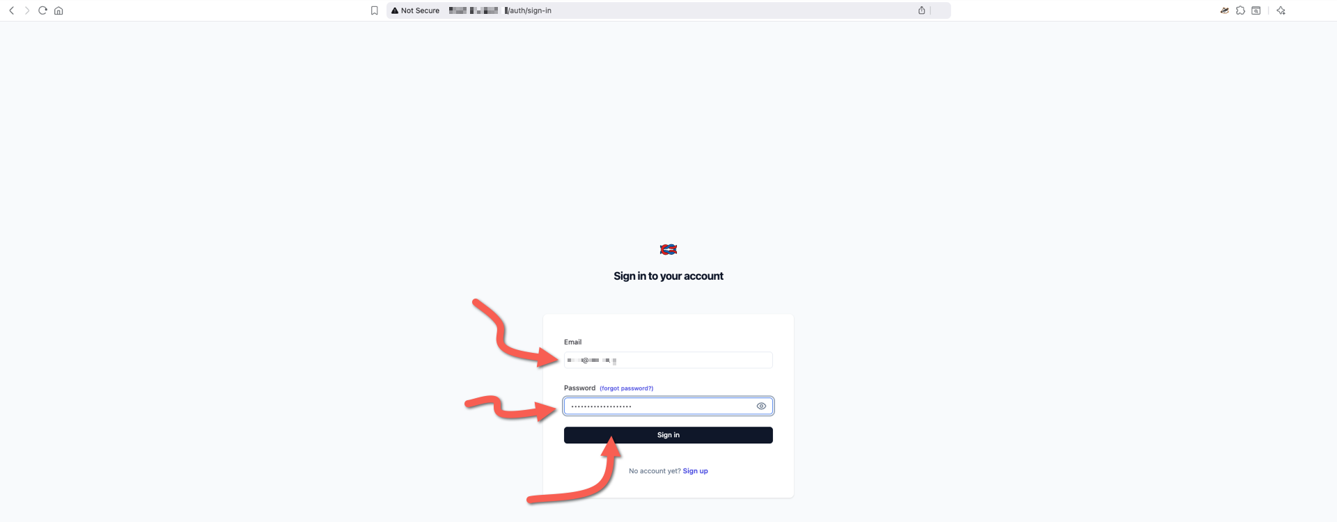 The Langfuse login page