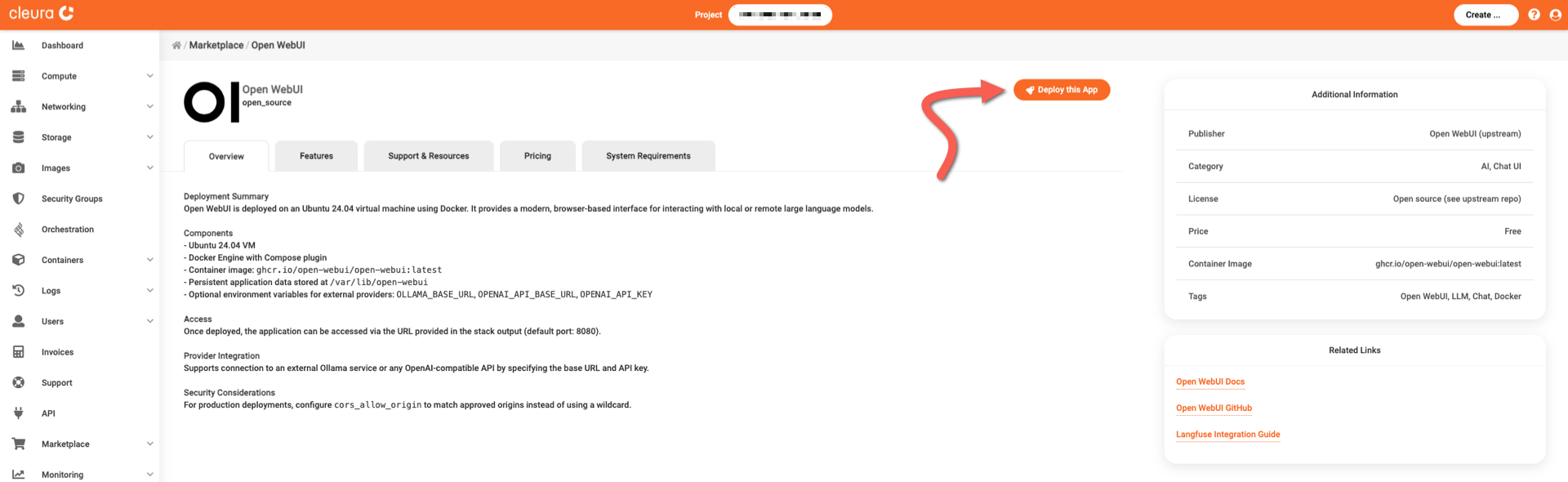 Start the Open WebUI deployment process
