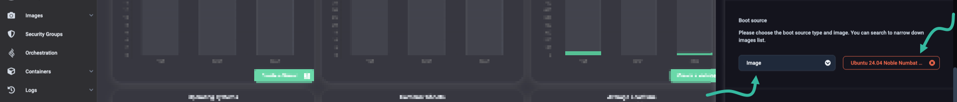 Select boot source and image