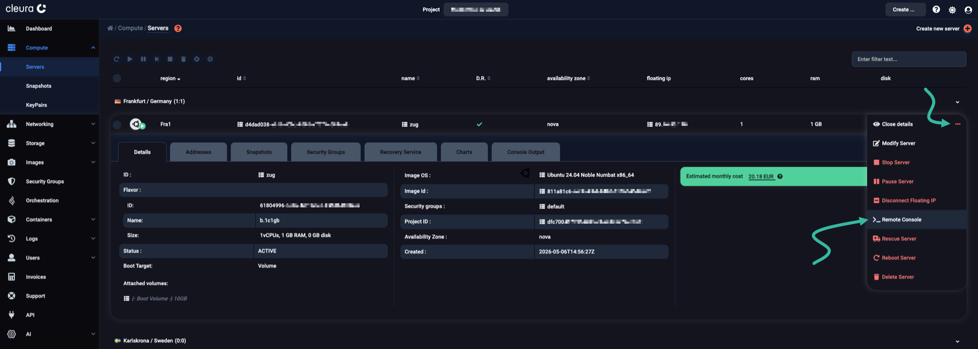 Launch remote console