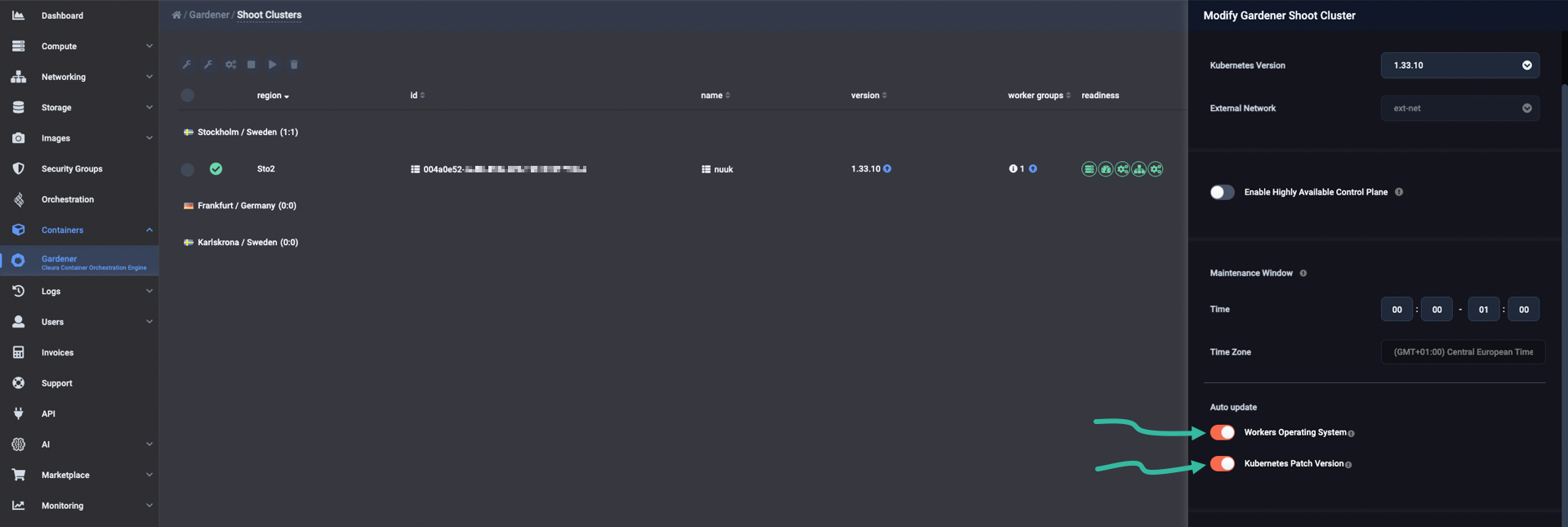 Disable automatic upgrades
