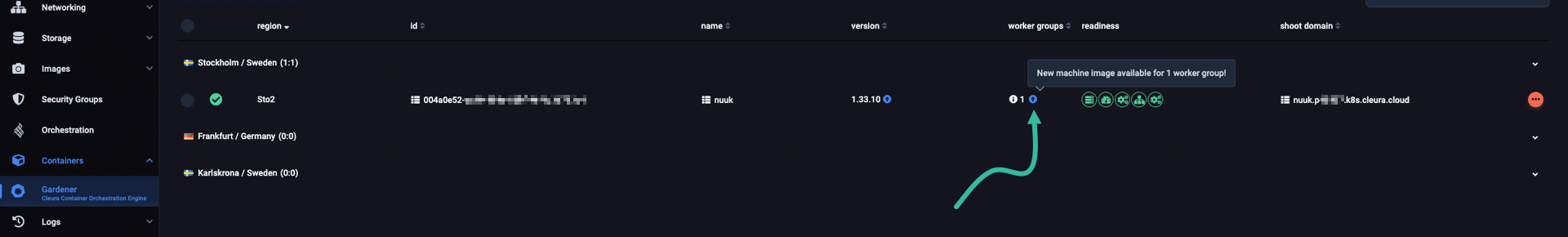 New machine image indicator