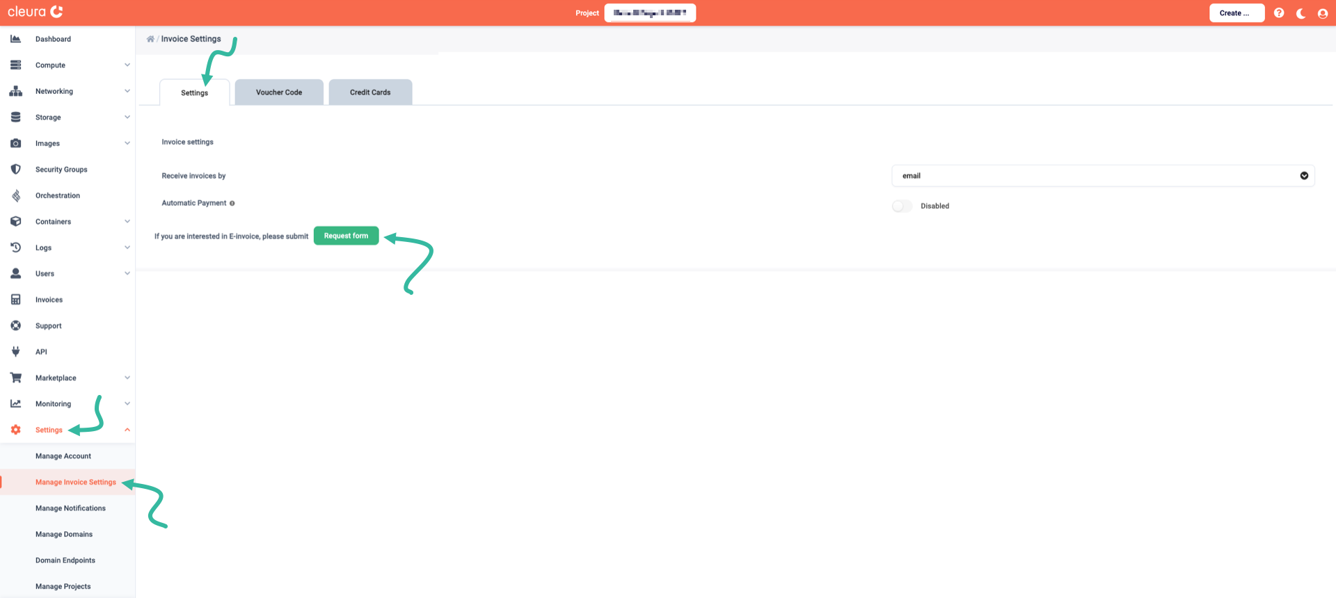 Request e-invoice